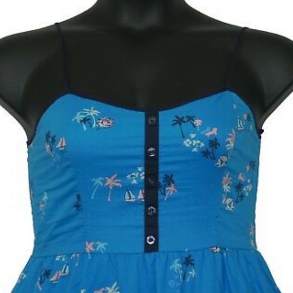 <LC Lauren Conrad> Blue Dress with Palm Trees 🌴 - Picture 2 of 5